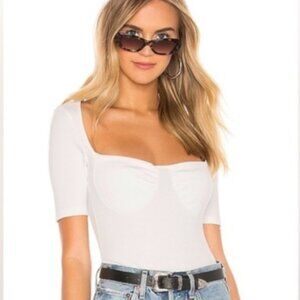 Superdown sandy ribbed top